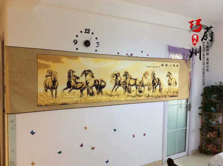 Paper-cutting in Yu County, Hebei Province, high-end exquisite paper-cutting, large scroll, eight steeds, special meeting gifts