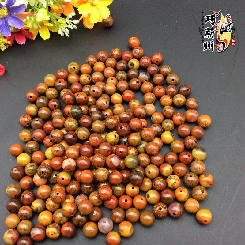 Exquisite natural currency Xuanhua Warring States red Agate hand string isolated beads loose beads Barrel beads special 89mm round beads