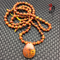 Exquisite Xuanhua Shanggu Warring States red agate silk 108 hundred beads round beads tower t necklace bracelet