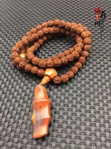 Authentic Six-petal Longgrain Little Diamond Bodhi Handout 108 Buddha Beads Bracelet Worthy of the Warring States Red Manau Sculptures Accessories