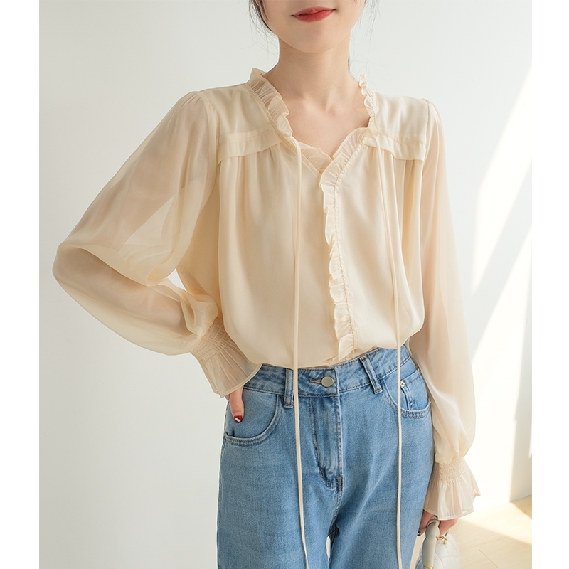 MAJE YGIID Spring summer shirt, advanced flashlight, french style, sun protection, bright catchy style, high-quality style MAJE YGIID Spring summer shirt, advanced flashlight, french style, sun protection, bright catchy style, high-quality style