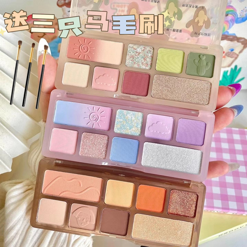 Come, come, new spring and summer colors, Shitia eyeshadow palette, cactus, avocado, Egyptian doll, matcha low saturation