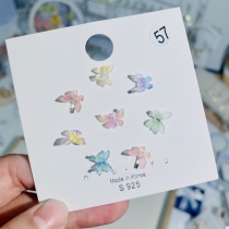 Jumping 8 pieces of fresher butterfly ear nail teenage colored flower Korean teas between spring and summer jungles