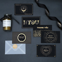 Creative high-end black bronzing greeting card Business birthday gift blessing thanksgiving Valentines Day message card with envelope