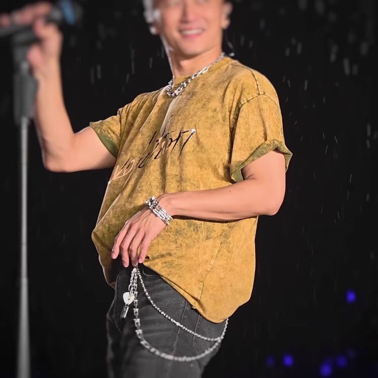 Nicholas Tse Guangzhou Concert Same Style Short-Sleeve T-Shirt Yellow Clothing Heavyweight Pure Cotton Washed Vintage 280g Unisex Nicholas Tse Guangzhou Concert Same Style Short-Sleeve T-Shirt Yellow Clothing Heavyweight Pure Cotton Washed Vintage 280g Unisex