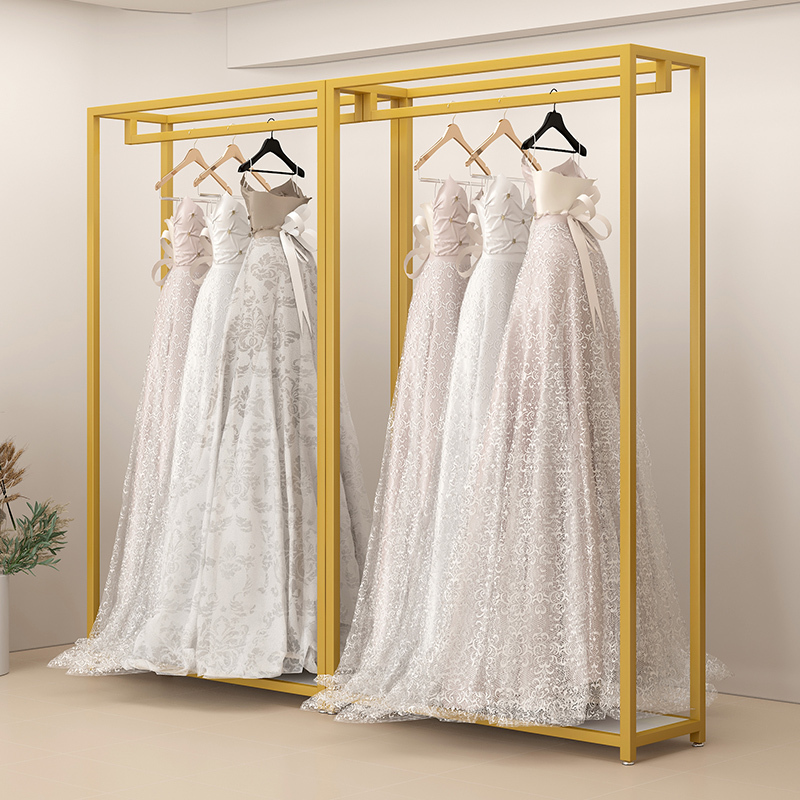 Wedding Dress Shop Wedding Dresses Hanfu Traditional Chinese Clothing Iron Art Hangers Simple Open-Style Clothing Rack Storage Display Rack