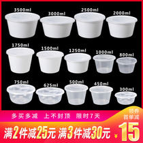 Jazz rabbit 3000ml plastic disposable tableware lunch box with lid round pickled fish packing spicy soup bowl