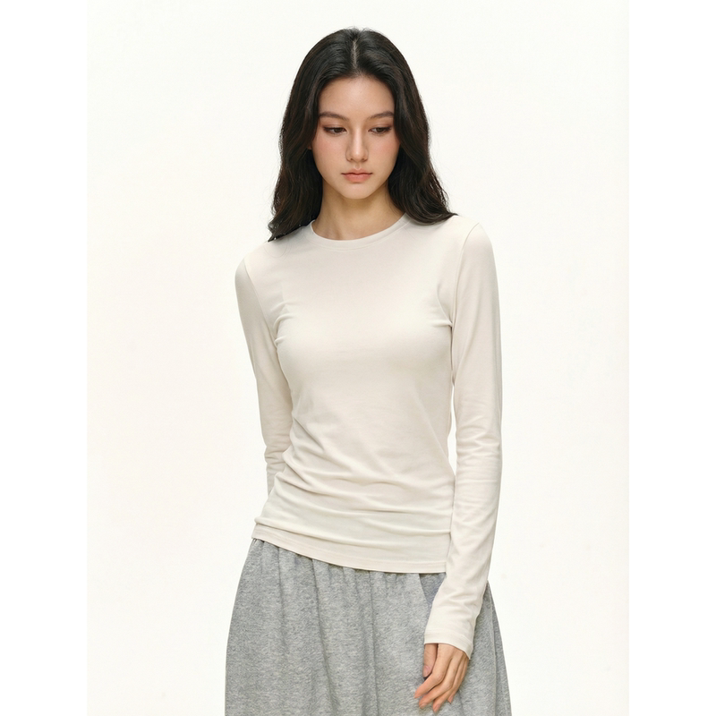 Merino Wool Base Layer Shirt for Women, New Spring Style, Warm Long-Sleeved, Elegant, Simple, Slimming Inner Wear Top T-Shirt Merino Wool Base Layer Shirt for Women, New Spring Style, Warm Long-Sleeved, Elegant, Simple, Slimming Inner Wear Top T-Shirt