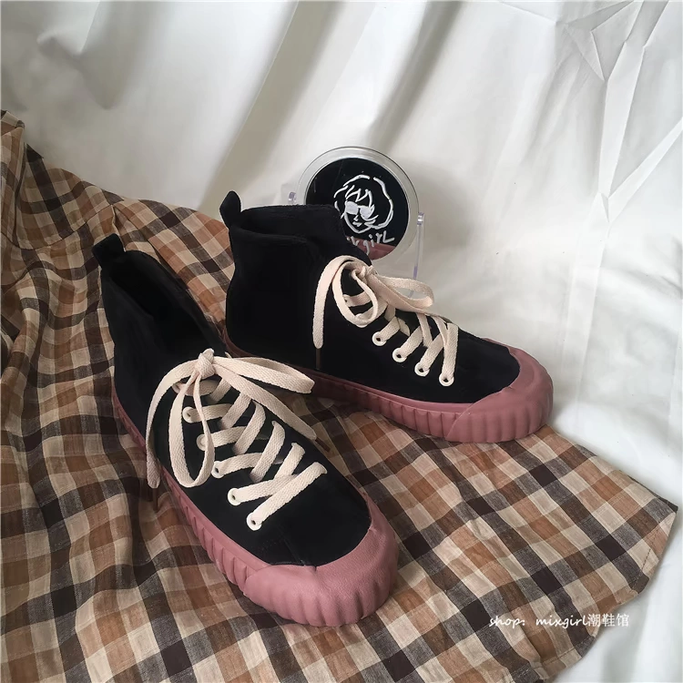 Giày mùa đông cộng với nhung Giày vải cao gót da lộn Giày cotton ấm áp Giày tuyết dày đế giày nữ có hai giày