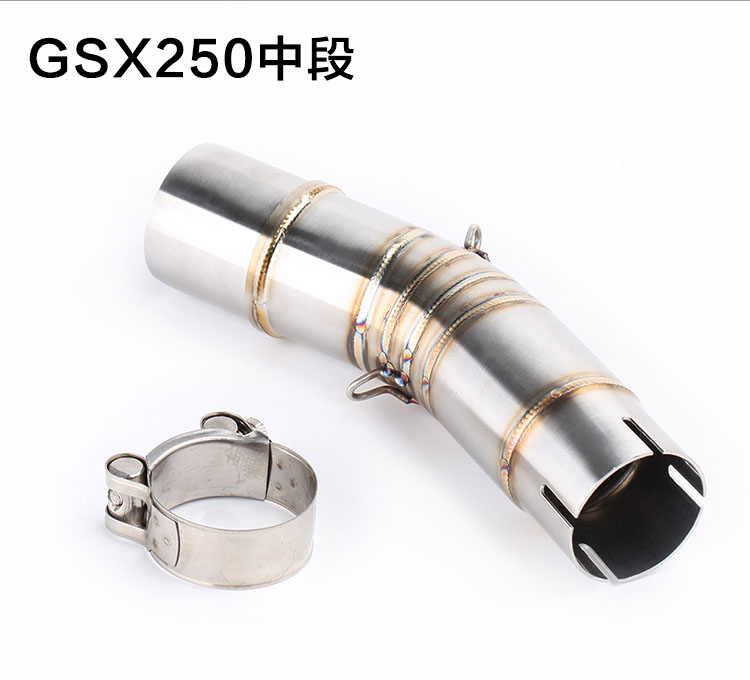 Xe máy thể thao sửa đổi Suzuki GSX250R phần giữa nối ống nhỏ hình lục giác đôi miệng ống xả Tianyu phổ - Ống xả xe máy giá pô xe wave alpha zin