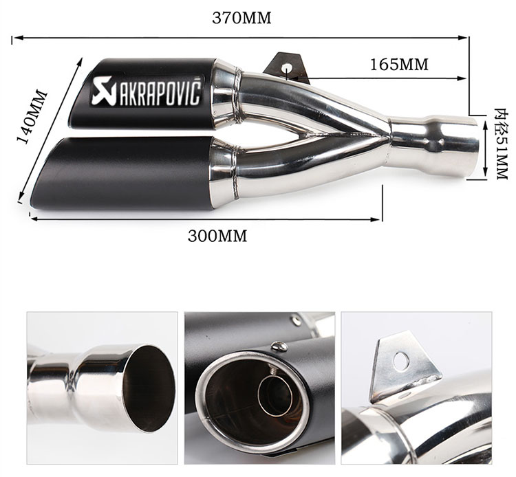 Xe máy phổ biến đổi đôi ống với muffler Sấm đôi-outlet xe thể thao Kawasaki Ninja Scorpio ống xả