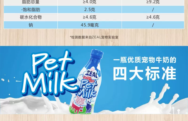 New Zealand ZEAL Sữa Real Zero Lactose Pet, Chó con trưởng thành, Chó và Mèo, Đồ ăn nhẹ Canxi Real - Đồ ăn nhẹ cho mèo