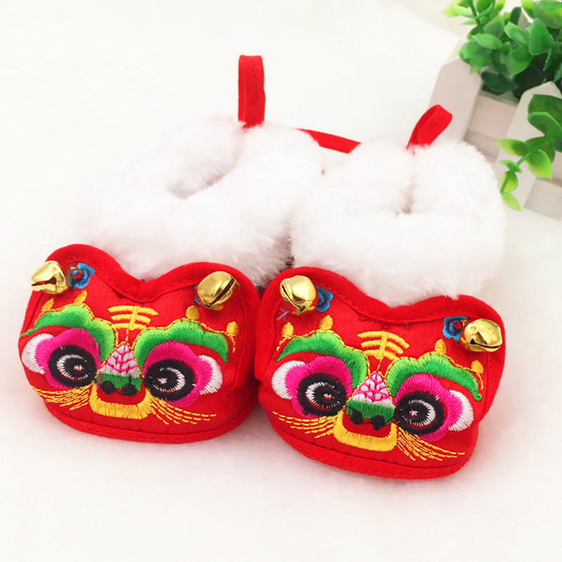 Handmade Cotton Boots Autumn Winter Baby Cotton Shoes Baby Tiger Head Shoes Men And Women Learn Step Newborns Warm Old Tiger Head Shoes