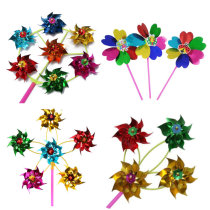 Ground push outdoor decorative windmill cartoon windmill toy windmill six-wheeled windmill multi-wheeled windmill live