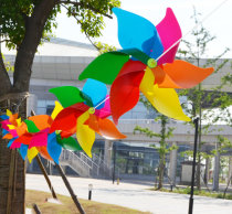 Multi-specification six-leaf stripe string windmill wedding decoration windmill festival kindergarten big windmill string rope Windmill