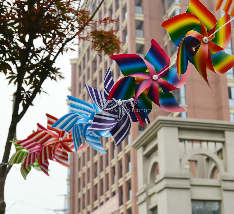 Solid striped windmill string outdoor string type windmill hanging string Kindergarten decoration laflower environment arrangement