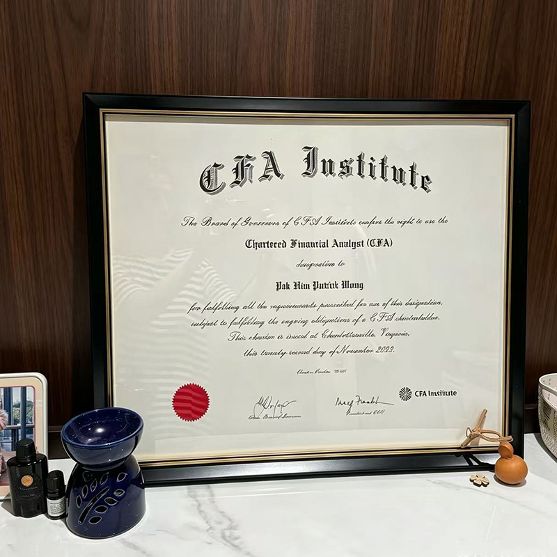 Cfa Diploma Framed Financial Analyst Certificate Solid Wood Frame A2 Framed Picture Frame Photo Frame Wall Hanging