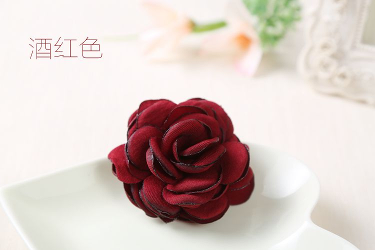 Vải hàn quốc Camellia trâm cài trâm stereo vải lanh hoa hồng pin trâm cài khăn choàng trâm cài nữ trâm cài áo cao cấp