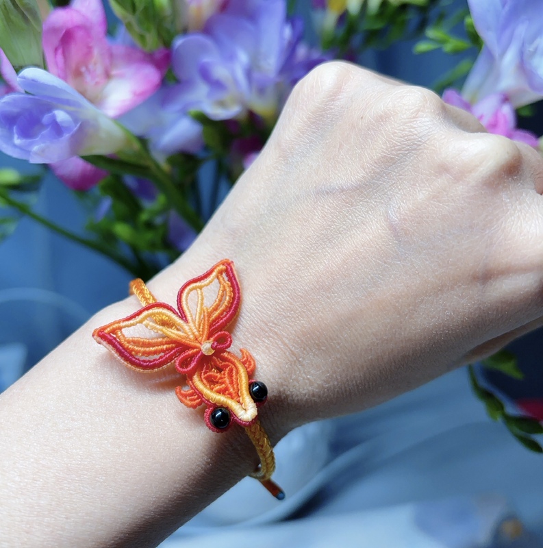 Carp Leaping over the Dragon Gate Bracelet, Waxed Thread Weaving, Goldfish Red Rope, Finished Handmade Rope Art, College Entrance Exam Gift