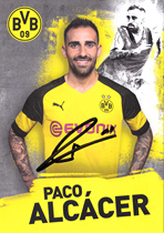 Spains national foot Alcasel pro-pen signing Cardotmund 2018-19 official card for 2018-19 season