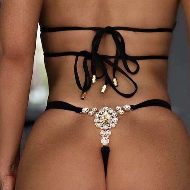 Amazon's Best-Selling Rhinestone Underwear Chain, Thin Strap, Low-Waist Sexy Bikini Thong Chain, Body Chain, Fashion Accessory