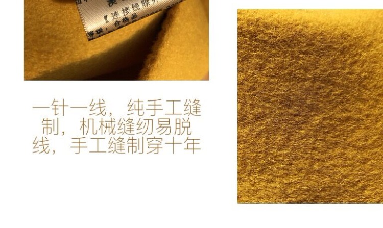 Mùa thu đông 2018 mới áo khoác cashmere nữ dài với áo khoác len hai mặt phiên bản Hàn Quốc của áo gió Hepburn màu vàng nhạt - Accentuated eo áo áo khoác dáng dài hàn quốc