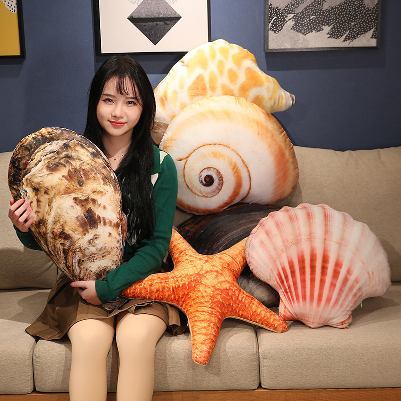 Simulated Shell Pillow Conch Doll Marine Animal Starfish Cushion Abalone Oyster Plush Toy Photo Props Simulated Shell Pillow Conch Doll Marine Animal Starfish Cushion Abalone Oyster Plush Toy Photo Props