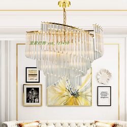 Postmodern Light Luxury Crystal Chandelier Spiral Creative Art Villa Lamp Simple and Elegant Living Room Lamp Horizontal Dining Room Lamp