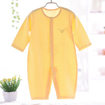 Baby summer spring soft one-piece cotton thin one-piece autumn pajamas Summer air conditioning clothes Baby summer clothes