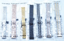 Rose gold black solid flat stainless steel strap butterfly buckle strap 12- 22mm