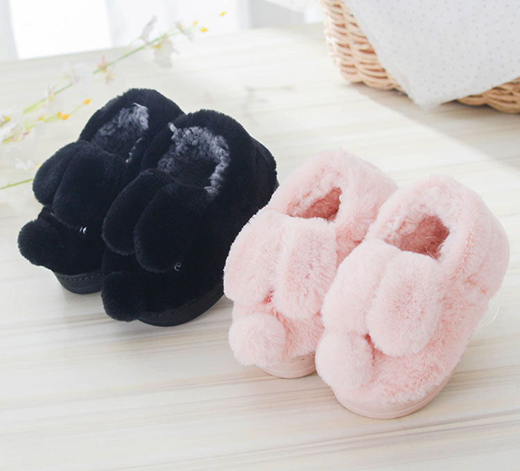 Pantoufles enfants en suède pour hiver - semelle plastique - Ref 1018199 Image 9