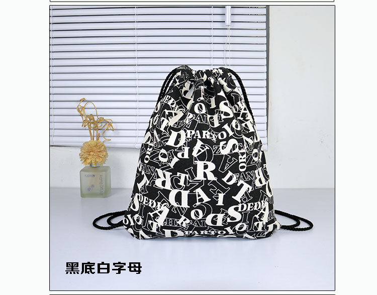 Phong cách Harajuku DrawString ba lô chùm túi ba lô in ấn Dây Rút túi chàng trai và cô gái canvas vẽ đơn giản túi regods balo