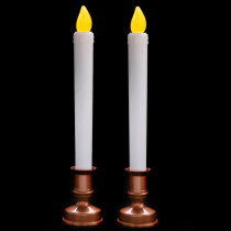 28 cm high gold bottom battery LED simulation candle red and white wedding sacrificial long pole electronic candle