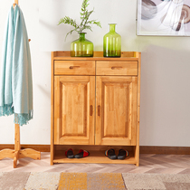 Chinese all-solid wood Berwood Shoe cabinet TWO DOORS THREE-DOOR SHOE RACK MINIMALIST MODERN LOCKERS SIMPLE STORAGE CABINET