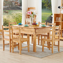 Full solid wood round table Berwood furniture dining table and chairs combined 4 6 people telescopic dining table dining table folding home