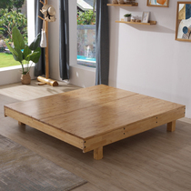 Solid wood Bed Min Bunk Wood Bed 1 8 Tatami Dwarf Bed Terrace Hardboard No Bedside Guest House Bed Frame Bed Frame