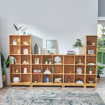 Solid Wood Bookcase Free Combination Bookcase Berwood Display Cabinet Nordic Bookcase Modern Book Room Shelve Locker Lockers