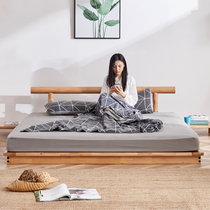 Log Tatami Bed day style Silent Wind Solid Wood Loft Bed Nordic Loft Brief Modern Folk Terrace Bed