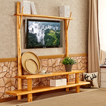 Full solid wood TV cabinet modern Chinese Berwood minimalist accommodation combined log audiovisual cabinet original eco-guest hall furniture