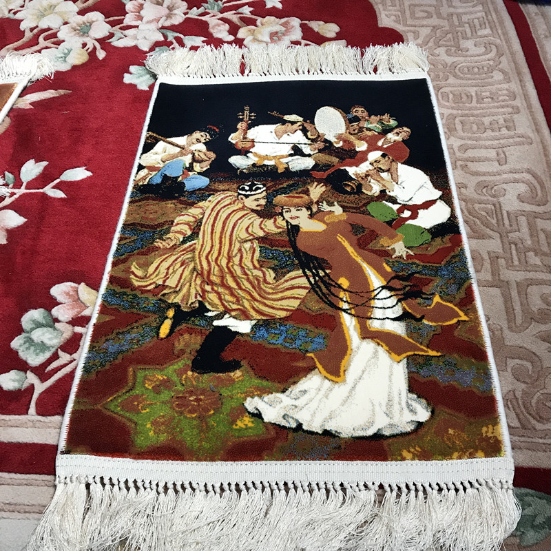 Xinjiang ethnic characteristics handicraft wall painting Uighur dance song and dance Tapestry Figure wall decoration blanket