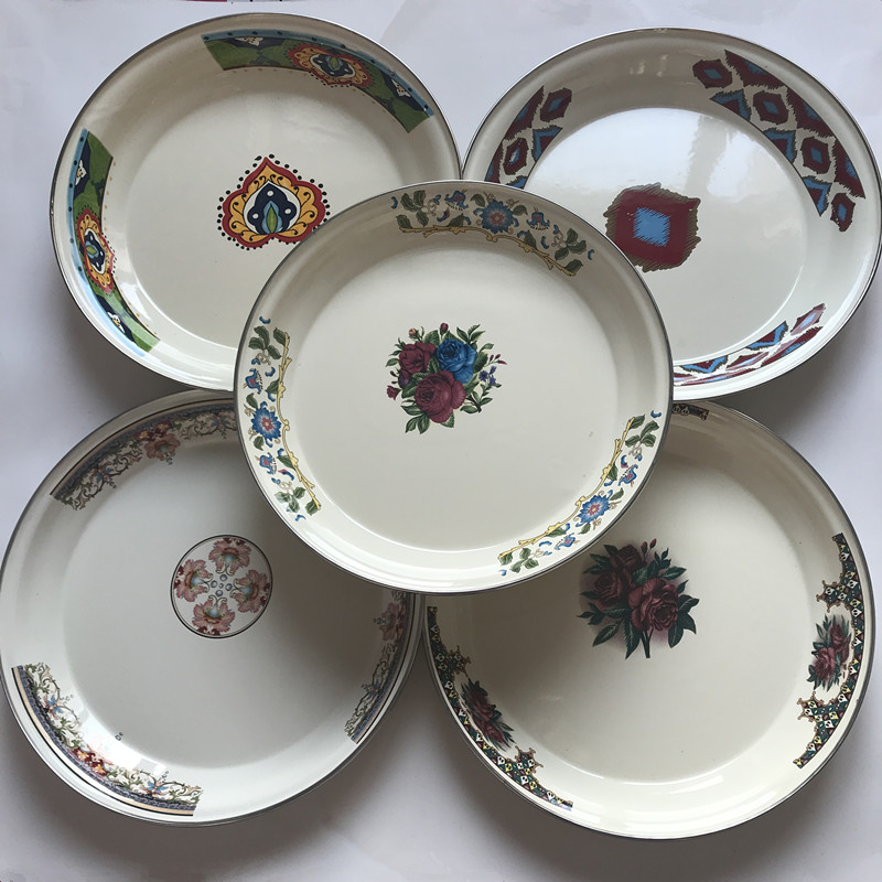 Xinjiang Featured Enamel Enamel Large Pan Chicken Plate Dinner Plate Fruit Dish Dish Tray Plate