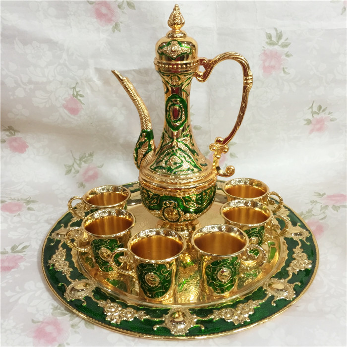 European wine set set Russian tin jug wine glass set Home hotel decoration ornaments