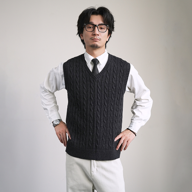 V-Neck Knitted Vest, Autumn and Winter Casual Sleeveless Sweater, Knitted Cashmere Sweater