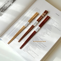 moodboard Japanese pointed wooden chopsticks household tableware high grade solid wood healthy log iron wood chopsticks