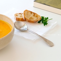 moodboard round head metal spoon 304 stainless steel yogurt soup oatmeal mixing spoon Western tableware