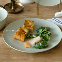 moodboard Japanese style old quaint light green sesame glaze salad bowl ceramic noodle bowl soup plate 8 inch vintage