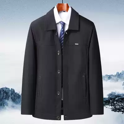 Autumn dad coat thin jacket coat middle-aged and elderly men's clothes grandpa clothes spring and autumn casual 60 years old