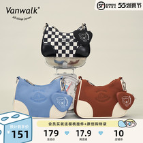 VANWALK retro food original classic tunic single shoulder bag women ins wind sweetness and small crowdsourced skewed cross armband