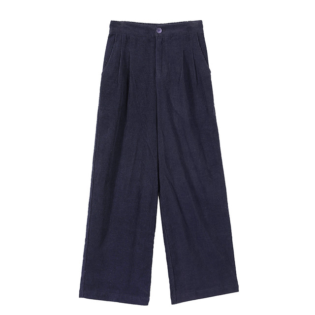 Blu-ray/Shimumi ຕົ້ນສະບັບ 2024 ພາກຮຽນ spring ໃຫມ່ corduroy trousers ກວ້າງຂາກວ້າງແລະກາງເກງ