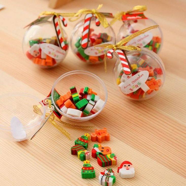 Creative Christmas Ball Eraser Stationery Set Kindergarten Small Gift Student Children Prize Christmas Gift